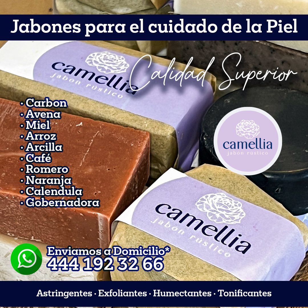 Publicidad para redes de Camellia: jabones rústicos para el cuidado de la piel