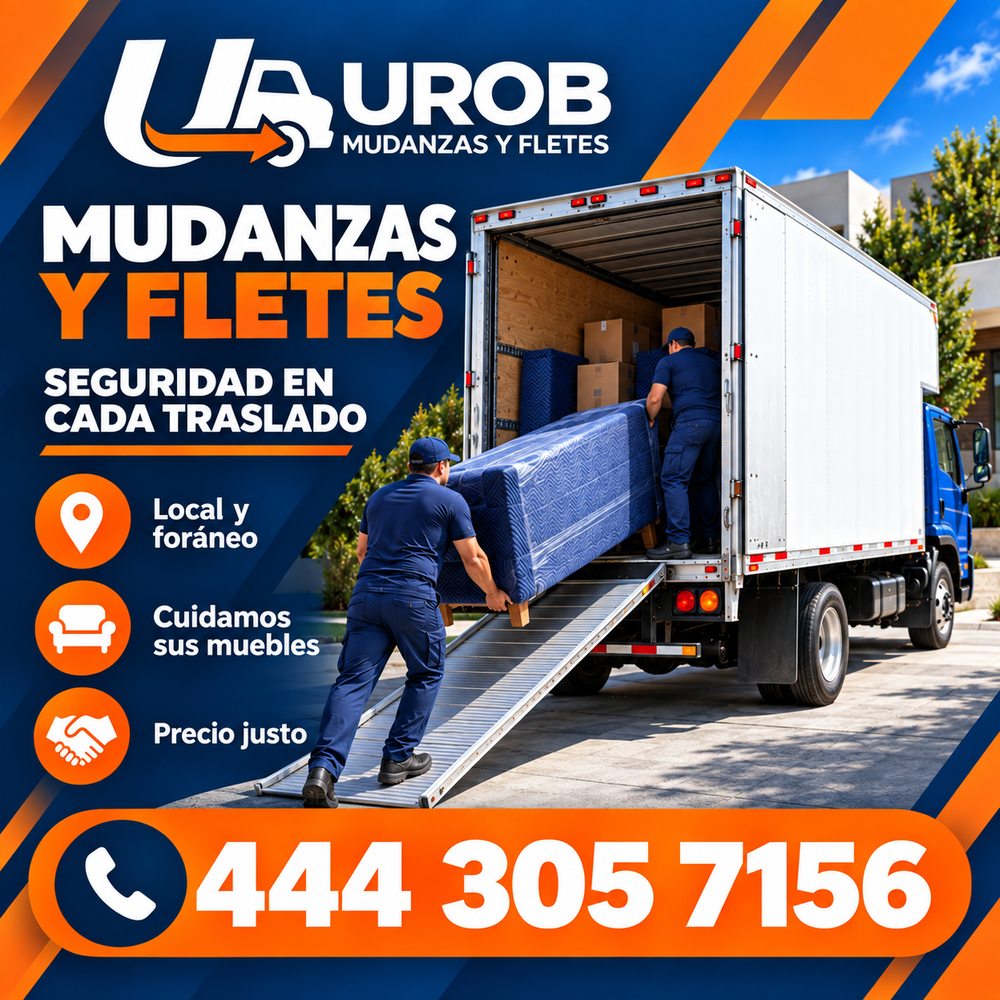 Publicidad para redes de UROB Mudanzas y Fletes, San Luis Potosí